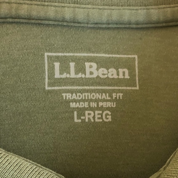 L.L. BEAN Polo Shirt Men's Size Large Green Traditional Fit Pima Cotton - Picture 5 of 11